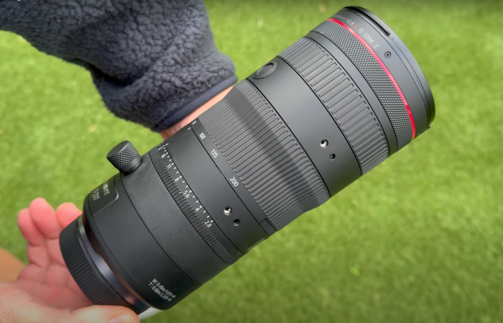 Agencement des bagues sur le Canon RF 70-200mm f2.8 Z 